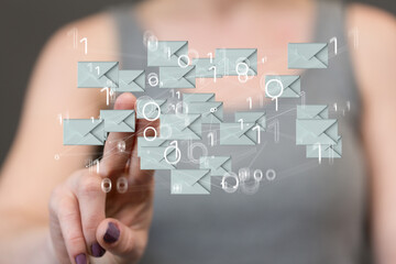 email on computer Businessman is working to important reminder