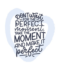 Hand drawn lettering quote in modern calligraphy style about business motivation. Inspiration slogan for print and poster design. Vector