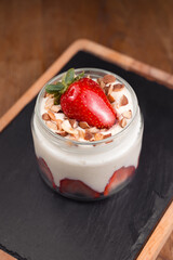dessert with strawberry