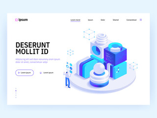 Cryptocurrency technology isometric abstract concept