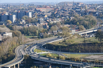 Belgique Wallonie Charleroi Pays Noir vue ville terril route ring périphérique mobilité...