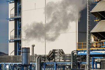 industrie environnement co co2 carbone effet serre fumee planete industriel usine
