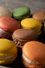 Multicolored Macarons in a Kitchen 