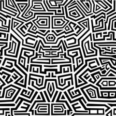 Vector graphics abstract geometric pattern of the maze. Seamless pattern in ethnic style.