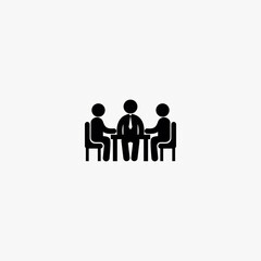 business meeting icon. business meeting vector icon on white background
