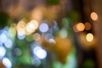 festive blurry circles, colorful defocused lights. magical illumination bokeh