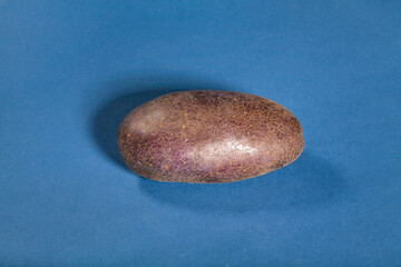 red potato on blue background
