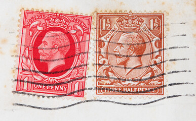 briefmarke stamp gestempelt used vintage retro alt old cancel frankiert fleckig dreckig dirty...