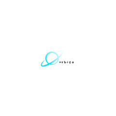vector logo of space planet with orbit inscription