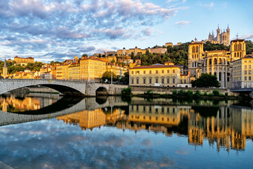 Saone river in Lyon city
