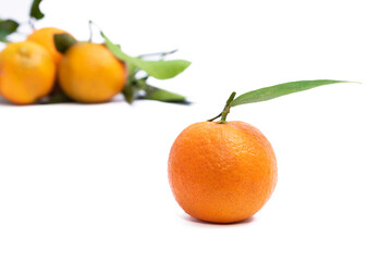 natural tangerine isolated on white background