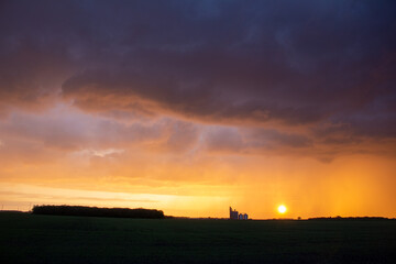 Orange Sunset in Manitoba, Canada