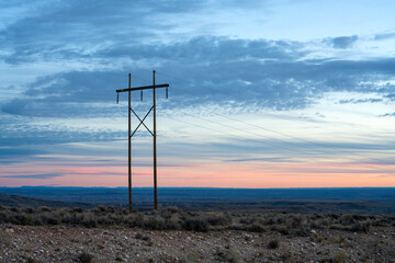 Power Line through Utah Desert