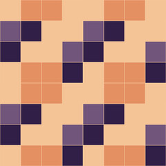 Abstract geometric pattern, squares. Seamless vector background, soft orange, purple