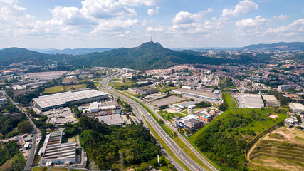 Pico do Jaraguá in Osasco, São Paulo, Brazil. Highest point in the city of São Paulo. With the Bandeirantes highway