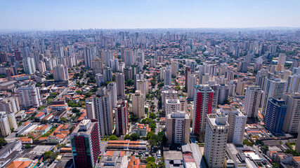 aerial view of houses and residential buildings in the Saúde district, São Paulo. Jabaquara Avenue