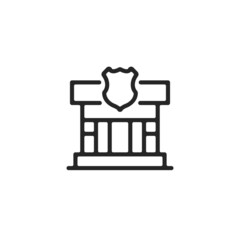 Vector police station icon. Premium quality graphic design element. Modern sign, linear pictogram, outline symbol, simple thin line icon