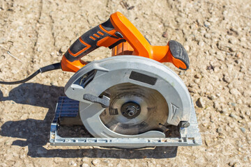circular miter circular electric saw for working with wood. Professional tool