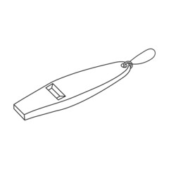 Whistle vector icon.Outline vector icon isolated on white background whistle.