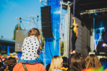 People on a summer street concert