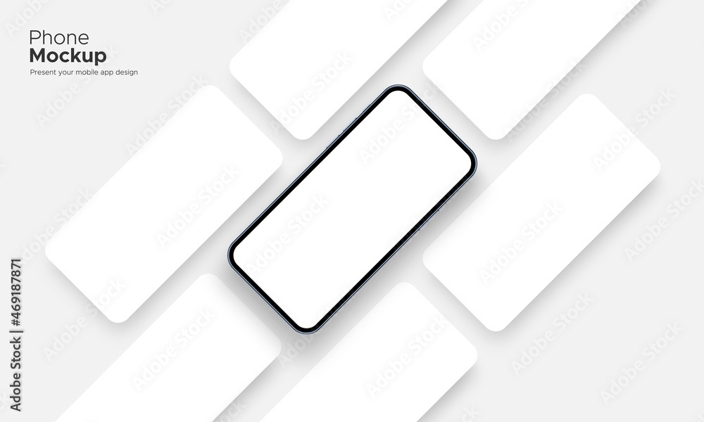 Poster smartphone mockup with blank app screens. concept for showcasing mobile app screenshots. vector illu