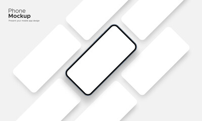 Smartphone Mockup With Blank App Screens. Concept for Showcasing Mobile App Screenshots. Vector Illustration