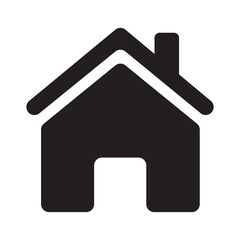 Real estate icon in the form of a house in simple style on white background isolated