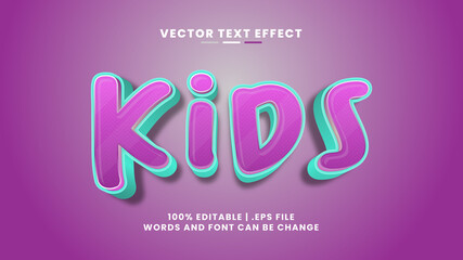 Kids 3d editable text effect in cartoon and game text style