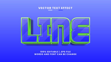Line 3d editable text effect in cartoon and game text style