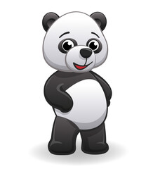 happy cartoon panda standing