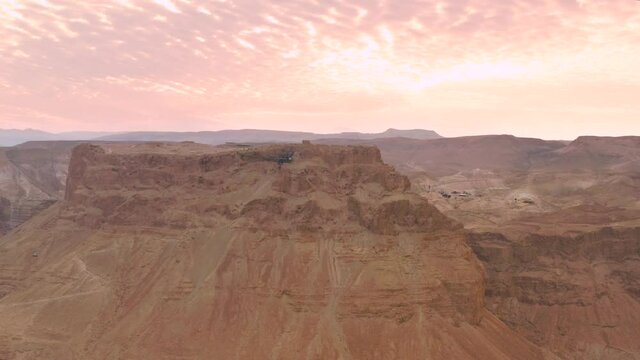 Aerial view of the ruins of Massada, Judean Desert