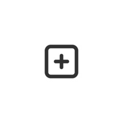 Obraz premium add or plus square button icon sign symbol. web or app button. Stock vector illustration isolated on white background