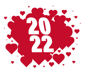 2022 text design. For brochure design template, card, banner. Vector illustration. Isolated on white background Happy new year and happy holidays concept.