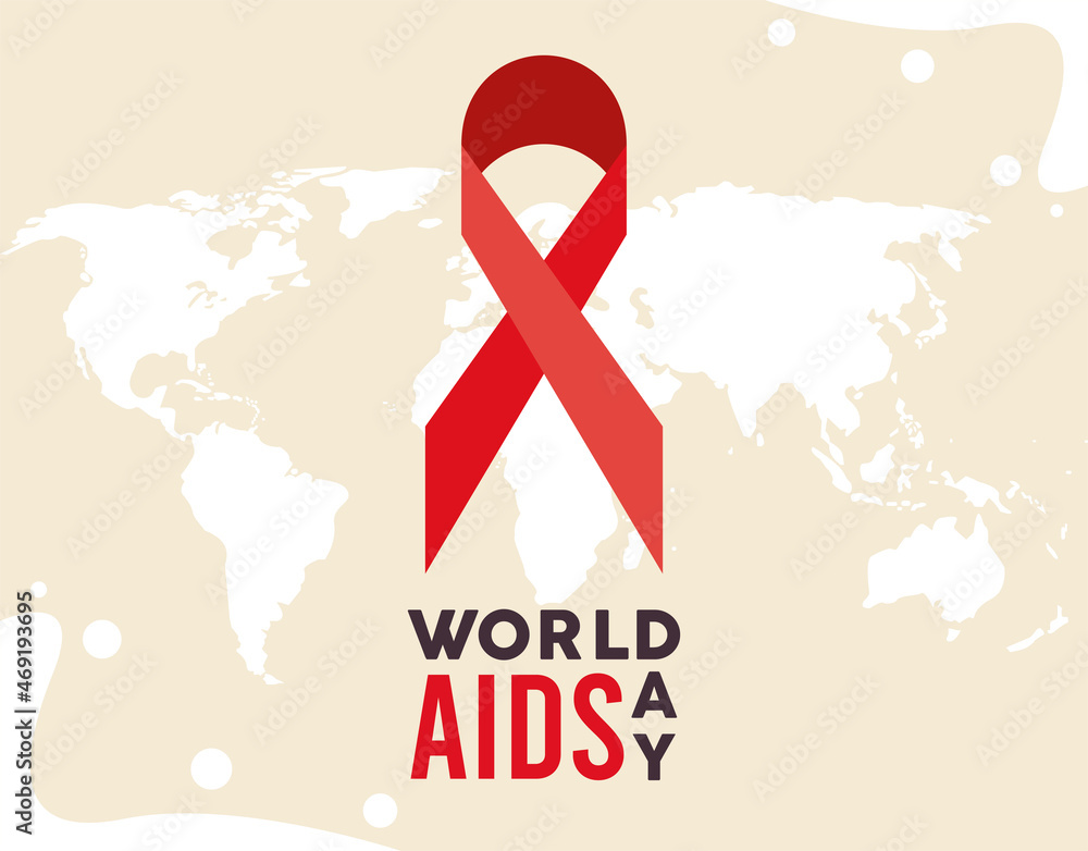 Wall mural world aids day ribbon