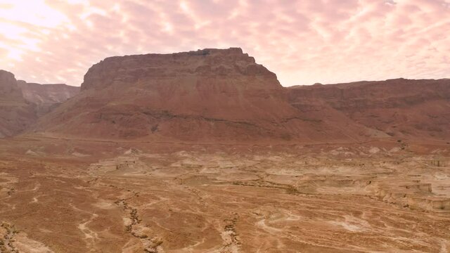 Aerial view of the ruins of Massada, Judean Desert