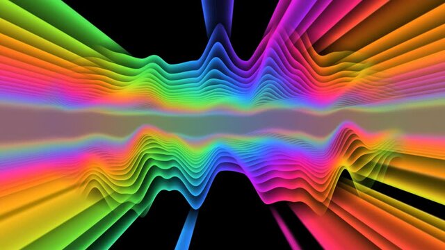 Wave line flowing rainbow color