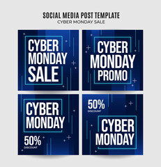 cyber monday square banner template. Promotional banner for social media post, web banner and flyer