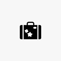 trip luggage icon. trip luggage vector icon on white background