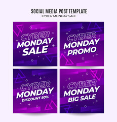 cyber monday square banner template. Promotional banner for social media post, web banner and flyer