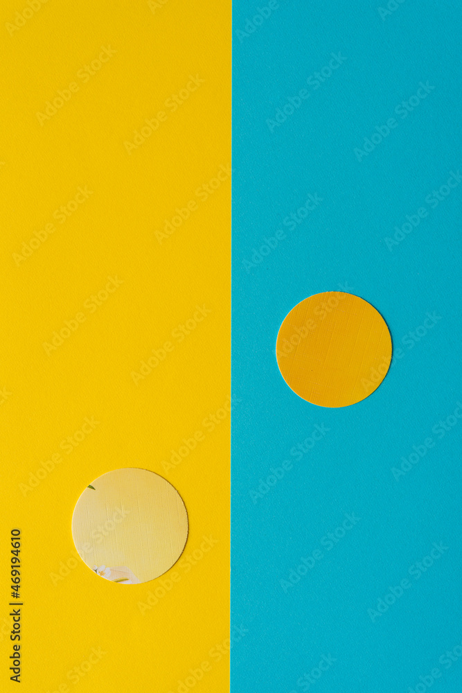 Wall mural background with yellow circles