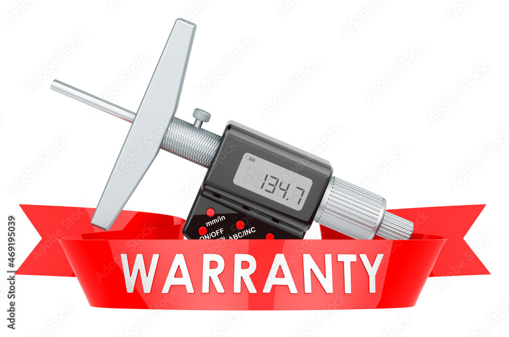Poster digital depth micrometer warranty concept. 3d rendering