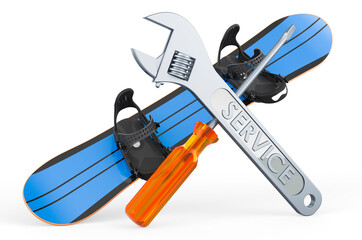 Service of snowboard, 3D rendering