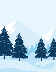 winter landscape with pines