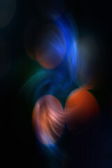 Abstract swirling field among oval geometric shapes