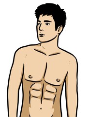 Fototapeta premium cute man cartoon on white background