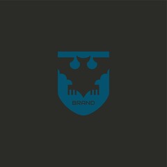 bat and shield logo. vector illustration for business logo or icon