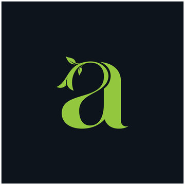 letter a leaf logo icon