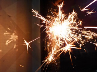 sparkler on fire