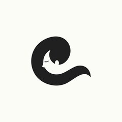 female letter c logo. vector illustration for business logo or icon