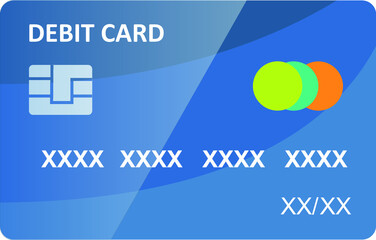 Blue debit card with chip